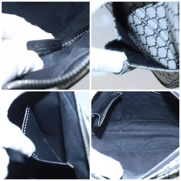 CELINE Macadam Canvas Shoulder Bag Gray Auth - Picture 13 of 15